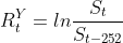 R_t^Y = ln\frac{S_t}{S_{t-252}}